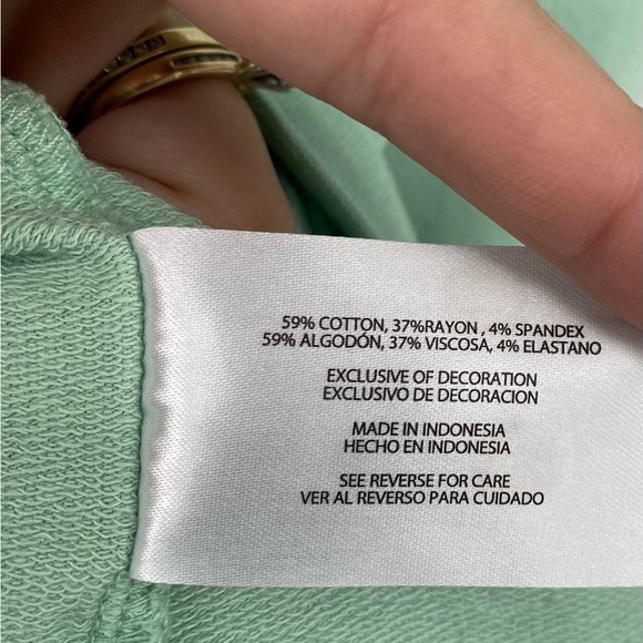 Orvis Classic Collection Mint Green Striped Pullover Hoodie Size Large - Picture 5 of 9